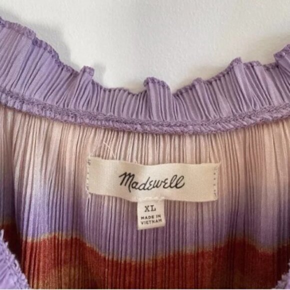MADEWELL by J Crew Textured Micropleat Tank Top in Ombré Rainbow adjustable XL - Picture 8 of 16